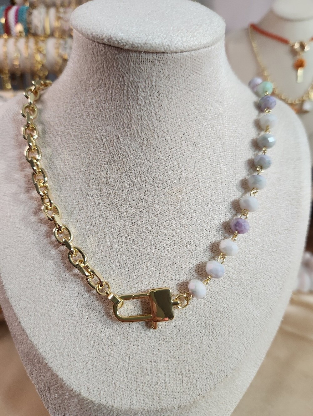 Cotton Candy Charm Holder Necklace